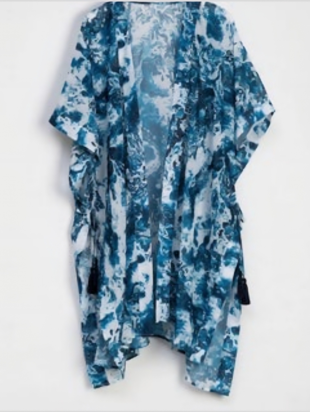 NWT Blue Marble Sheer Kimomo with Tassle side ties